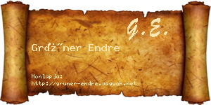 Grüner Endre névjegykártya